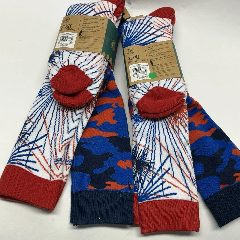 Northeast Outfitters Ski Socks Lot of 4 (2 Pair Each) Blue Snowsport Socks (I1)